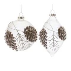 6ct. Assorted Beaded Glass Pinecone Ornament Set