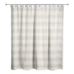 Gray Plaid Shower Curtain