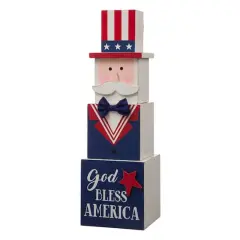 Glitzhome&reg; 24.5" Reversible Easter & July 4th Wood Porch D&eacute;cor