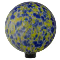 10" Yellow & Blue Outdoor Patio Garden Gazing Ball