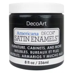 DecoArt&reg; Americana Decor&reg; Satin Enamels&trade;, 8oz. Classic Black