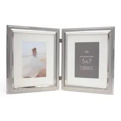 Expressions&trade; 2 Opening 5" x 7" Silver Hinged Frame with Mat by Studio D&eacute;cor&reg;