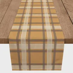 90'' Orange Multi Plaid Cotton Twill Runner