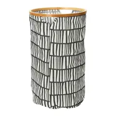 Household Essentials Krush Bamboo Rimmed Hamper (Round, Black)
