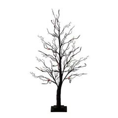 3ft. Pre-Lit Halloween Deluxe Black Twig Artificial Tree with 36 Orange & Purple LED Lights