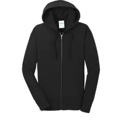 Port & Company&reg; Ladies Core Fleece Full-Zip Hooded Sweatshirt Jet Black