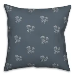 18" Small Blooms Indoor/Outdoor Pillow Slate