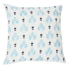 Hello Honey&reg; White & Blue Floral Print Pillow Cover