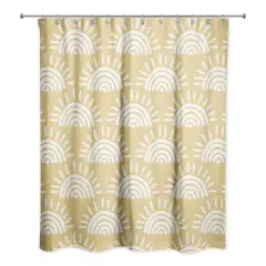 Sun Pattern Shower Curtain Yellow