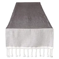 DII&reg; 108" Black Bordered Dobby Table Runner