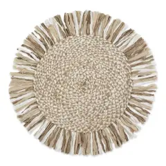DII&reg; Round Rag Rug, 3ft. Stone and Off White