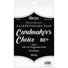 PA Paper&trade; Accents Cardmaker's Choice 80lb. Card & Envelope Pack, 4.25" x 5.5" White