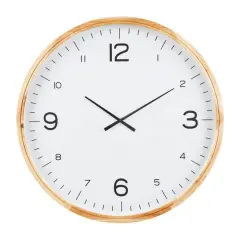 36" Light Brown Framed Wall Clock
