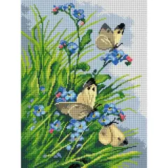 Orchidea Gobelin Canvas For Halfstitch Without Yarn After Catherine Klein - Butterflies