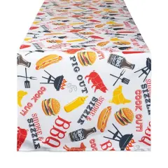 DII&reg; 72" BBQ Fun Print Outdoor Table Runner
