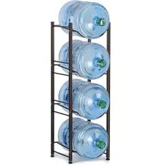 NEX&trade; 4-Tier 5-Gallon Water Bottle Storage Rack Brown