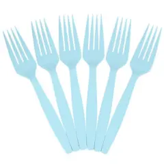 JAM Paper Premium Plastic Forks, 100ct. Aqua