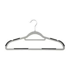 Honey Can Do Gray & Black Anti-Slip Rubber Grip Plastic Hangers, 15ct.