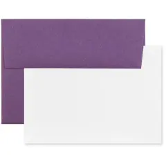 JAM Paper A6 Blank Greeting Cards & Envelopes Set, 100ct. Dark Purple