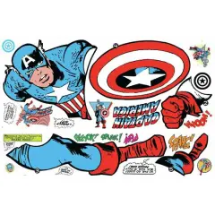 RoomMates Marvel Classic Captain America Comic Peel & Stick Giant Wall Decal