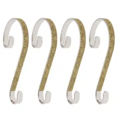 Haute Decor Stocking Scroll&reg; Gold Glitter Stocking Holders, 4ct.