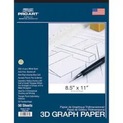 Pro Art&reg; Acid-Free 3D Graph Paper, 8.5" x 11"