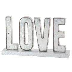 20" Gray Metal Love Decorative Sign