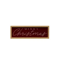 18" Cranberry & Gold Merry Christmas Velvet Tabletop D&eacute;cor by Ashland&reg;