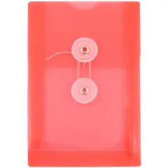 JAM Paper 4.25" x 6.25" Plastic Button & String Tie Closure Envelopes, 12ct. Red