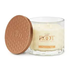 Root Candles Signature 3-Wick Honeycomb Beeswax Blend Jar Candle Peppermint Bark