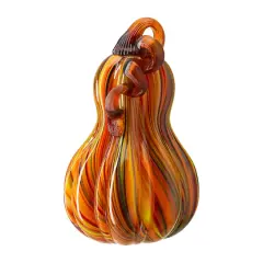 Glitzhome&reg; 8.5" Multi Striped Glass Gourd