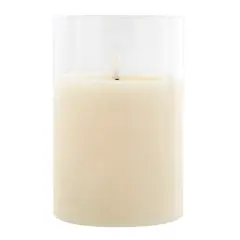 4" x 6" LED Glass Wax Flickering Candle by Ashland&reg; Ivory