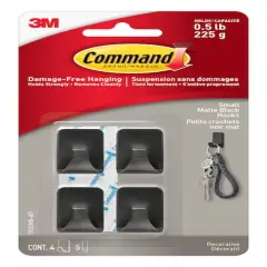 Command&trade; Small Decorative Metal Hooks, Matte Black