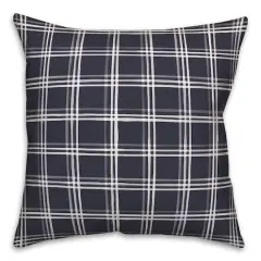18" Plaid Indoor/Outdoor Pillow Navy