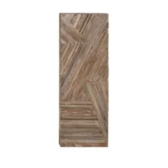 Blue Farmhouse Abstract Recycled Teak Wall Decor, 56" x 20"
