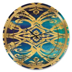 Designart Metallic Glam Indigo Form I Glam Wall Clock