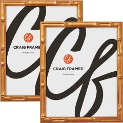 2 Pack Craig Frames Vintage Bamboo Brushed Gold Picture Frame