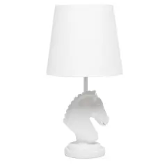 Simple Designs Chess Horse Table Lamp White