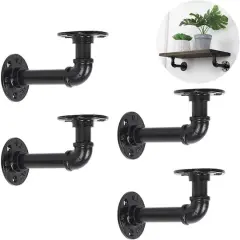 NEX&trade; Black Industrial Pipe Wall Shelf Brackets, 4ct.