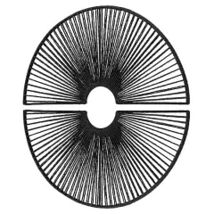 American Art Decor Twin Eclipses 2-Piece Black Paper Rope Wall Art - 30.25" x 30.25"