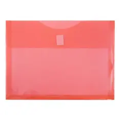 JAM Paper 9.75" x 13" Plastic Hook & Loop Closure Envelopes, 12ct. Red