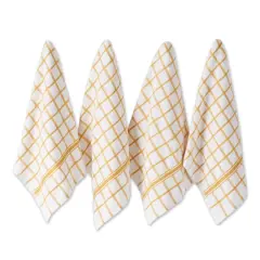 DII&reg; Windowpane Terry Dishtowels, 4ct. Honey Gold