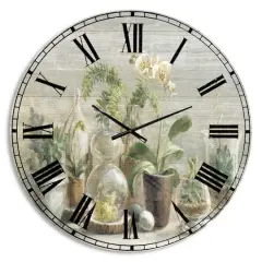 Designart Composition of Orchids Traditional Wall Clock