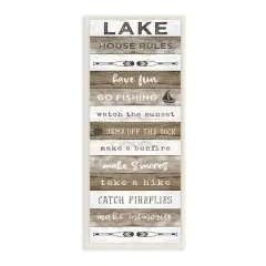 Stupell Industries Lake House Rules List Rustic Pattern Boat Oars,7" x 17"