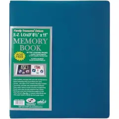 Pioneer&reg; Family Treasures&reg; Deluxe Fabric Post Bound Album, 12" x 15" Seabreeze Blue