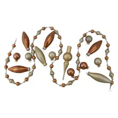 16ct. Champagne Gold Beaded Garland & Ornament Set