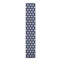 Captain's Wheel Indoor/Outdoor Table Runner White on Navy