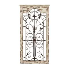 51" White Metal Rustic Ornamental Wall Decor