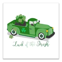 Plaid Green Truck Luck Canvas 24" x 24" Canvas Wall Art