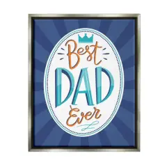 Stupell Industries Best Dad Ever Striped Phrase Floater Framed Art Gray